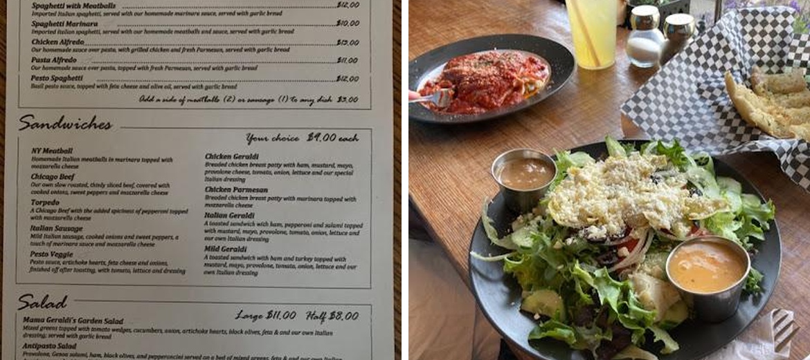 Geraldi's of Floyd,VA Menu