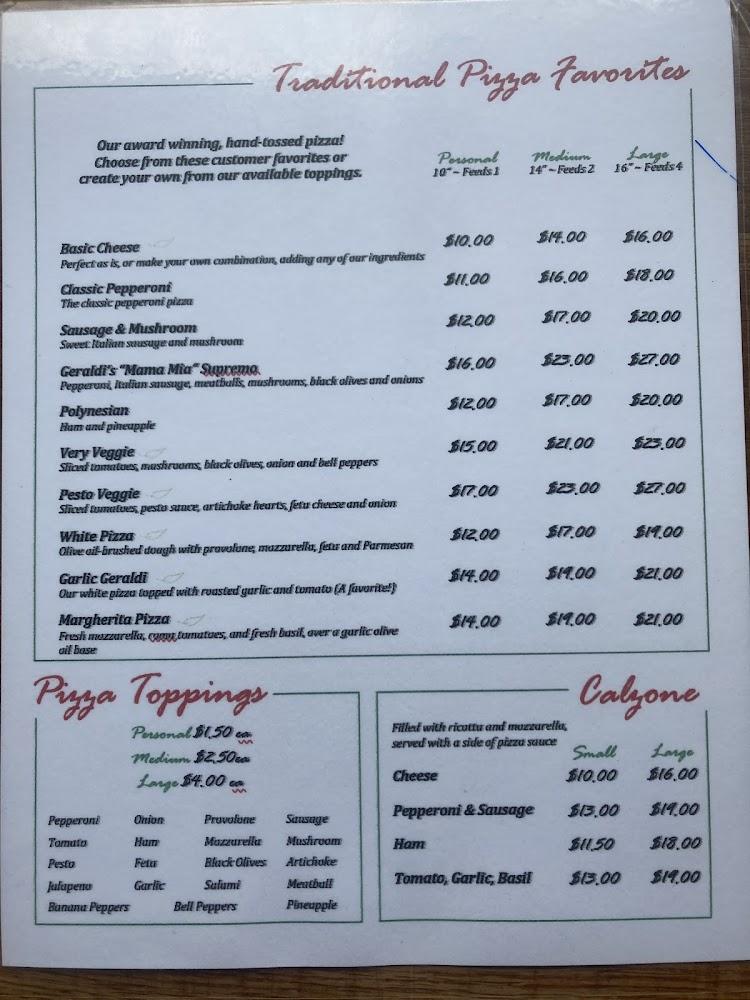 Geraldi's of Floyd,VA Menu image 2