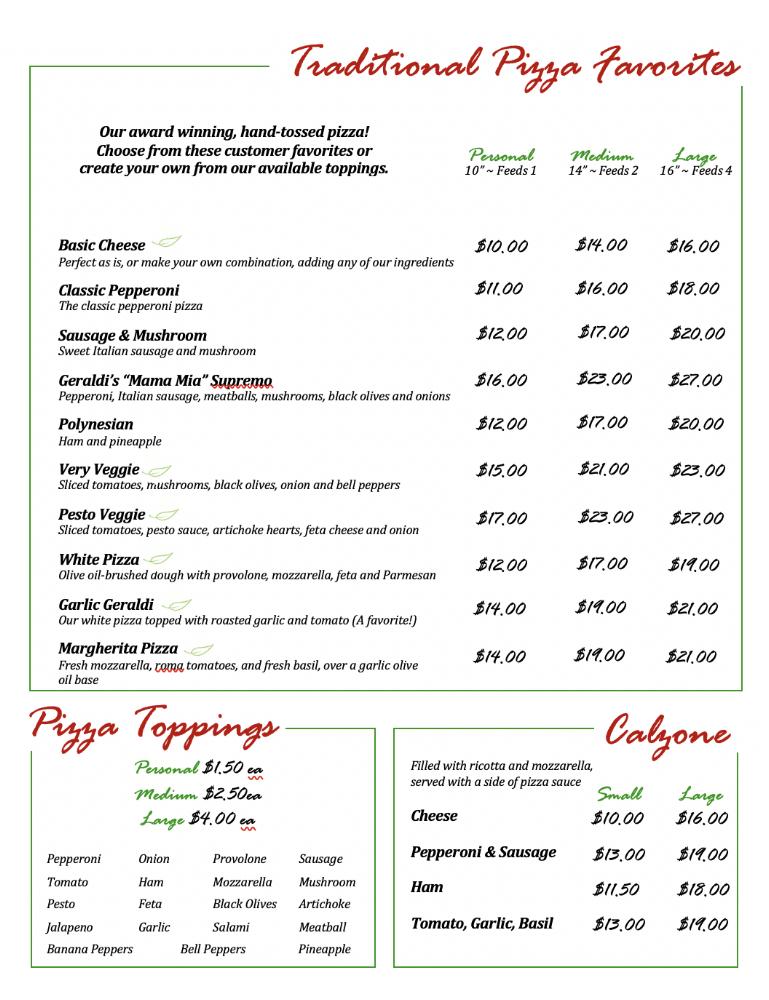 Geraldi's of Floyd,VA Menu image 4